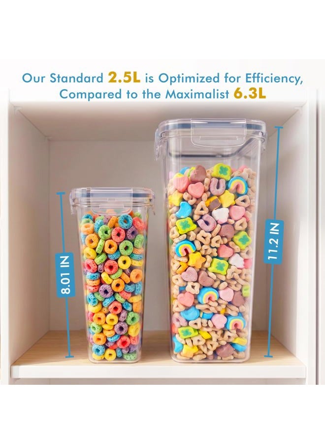 Shazo 2 Pack (2.5L / 84 Oz) EXTRA Large Airtight Food Storage Cereal Containers for Bulk Food Storage BPA-Free Plastic Container, Pantry Organization and Canister for Rice, Pasta, Sugar & Flour - Image 4