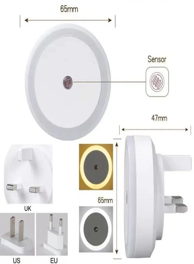 DRAMIQ® Auto Sensor Led Night Lamp 0.5W Fully Automatic Smart Sensor Led Plug Night light For Bedroom Gift Office Living Room kitchen (1, ROUND-WHITE) - Image 4