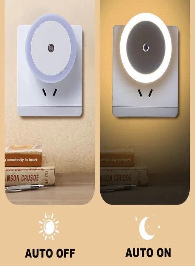 DRAMIQ® Auto Sensor Led Night Lamp 0.5W Fully Automatic Smart Sensor Led Plug Night light For Bedroom Gift Office Living Room kitchen (1, ROUND-WHITE) - Image 3