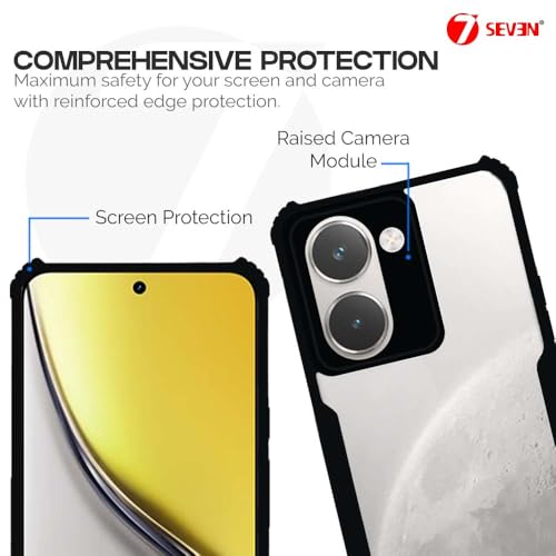 7-Seven 7SEVEN® Ipacky Back Cover for Realme P3 Ultra Mobile Back Case Shock Proof Design Camera Edges Protection Crystal Clear Phone Case Precise Cutouts Matte Black Soft Bumper Phone Cover - Image 3