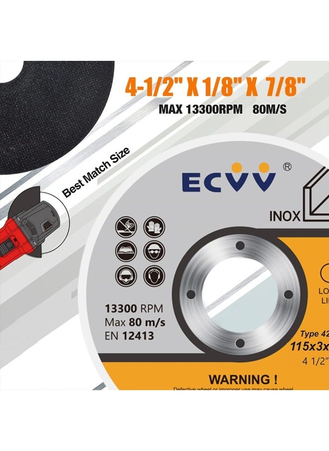 ECVV 5 Pcs Diamond Metal Cutting Wheel 115mm (4-1/2") Diamond Blade Metal Stainless Steel Cutting Disc for Angle Grinder and Circular saw (3mm)  - Image 4