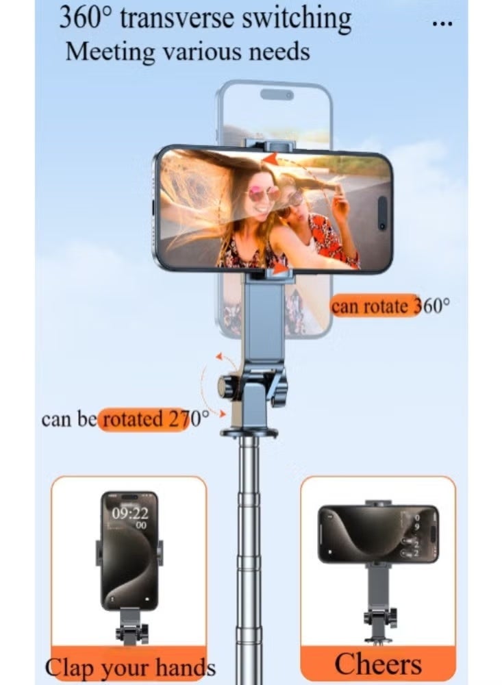 70.86-Inch Cell Phone Selfie Stick Tripod, Phone Tripod Stand All-in-1 With Wireless Remote,100% All Aluminum Stick And Legs,Lightweight, Phone Tripod For iPhone 16/15 Series, Galaxy S24, GO Pro,Digital Camera，Portable Lightweight Travel Tripod perfect for travel, video blogs, videos and photos - Image 4