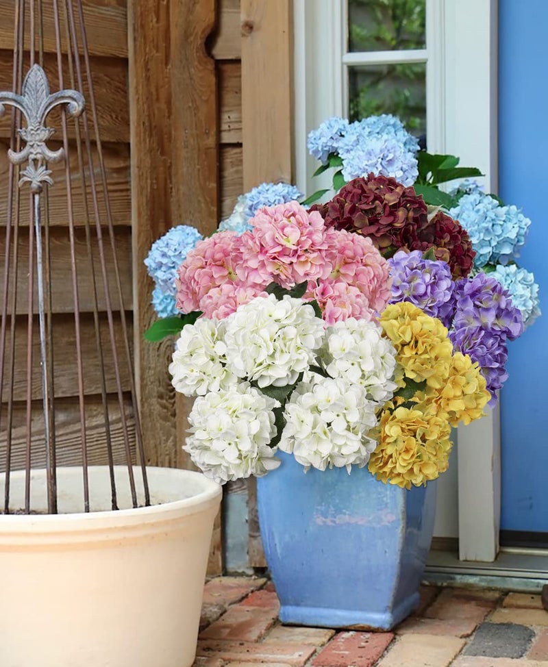Hollyone White Hydrangea Artificial Flowers Large Artificial Hydrangeas Silk Flower for Home Decor Indoor Wedding Flower Bouquets Faux Flowers Kitchen Centerpiece Table Decorations - Image 5
