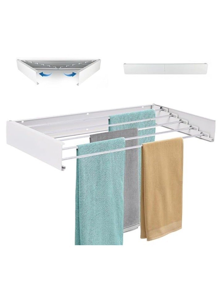 N.S STeel Folding Clothes Drying Rack Wall Mounted Magic Retractable Drying Rack 30kg Capacity  with Wall Mold and Long Screwdriver - Image 1