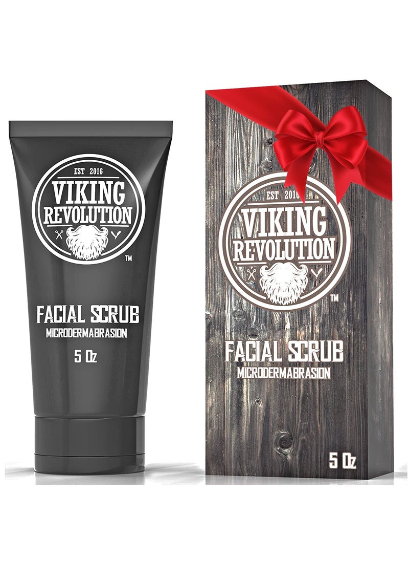 Viking Revolution Viking Revolution Microdermabrasion Face Scrub for Men  Facial Cleanser for Skin Exfoliating Deep Cleansing Removing Blackheads Acne Ingrown Hairs  Mens Face Scrub for PreShave 1 Pack 
