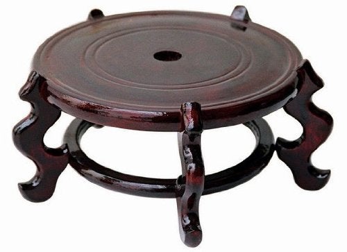 Asian Home Beautiful Hand Craft Rosewood Oriental Vase Stand 9""" - Image 3