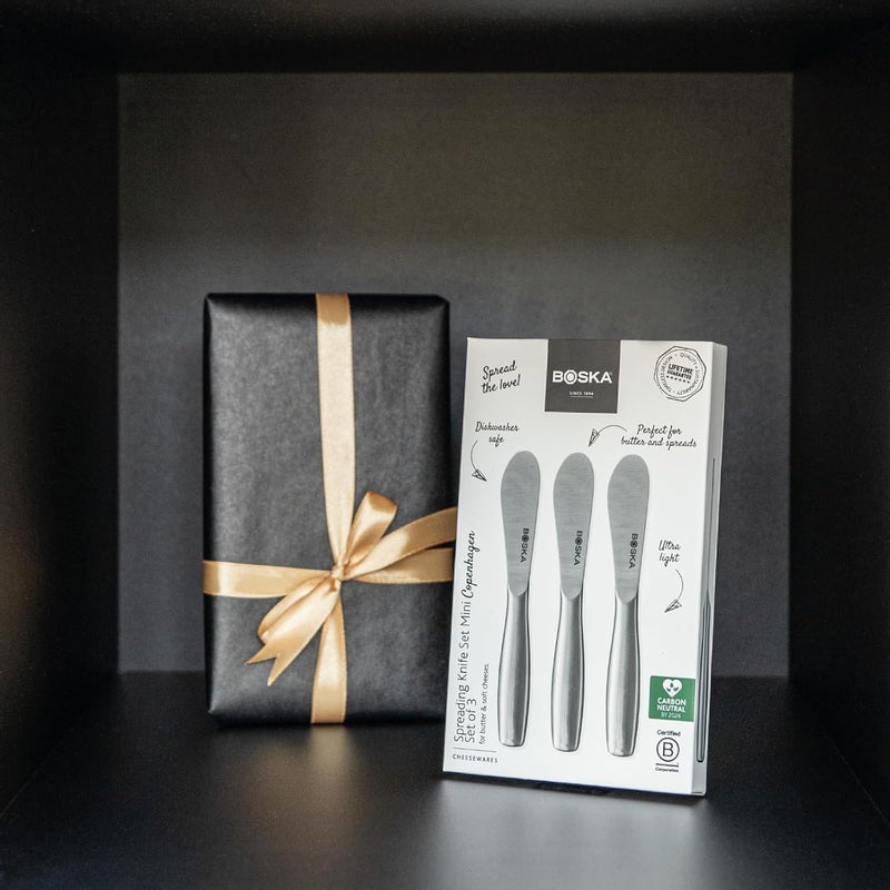 BOSKA Cheese Spreading Knives Mini Copenhagen – 3 Stainless Steel Cheese Spreaders for Butter, Soft Cheese & Appetizers – Elegant Butter Knife Set for Cheese Boards & Entertaining - Image 5