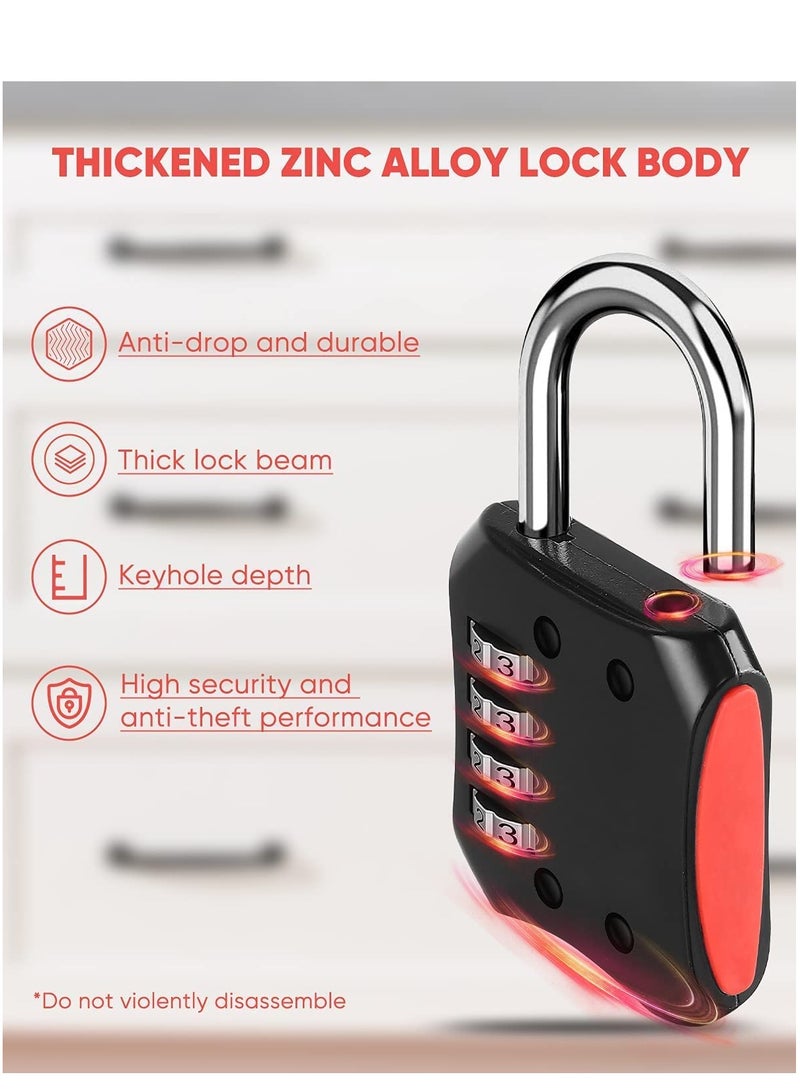 Combination Padlocks 2 Pack Gym Locker Padlocks Shackle Number pad Lock Outdoor with 4-Digit Smooth Dial Heavy Duty for School lockers Garden Gate Cabinets Toolboxes Case  - Image 2