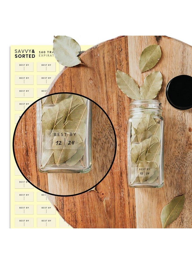 Savvy & Sorted Clear Expiration Date Pantry Labels 160 Waterproof Food Expiration Date Labels For Containers Kitchen Labels For Food Freshness Use By Meal Prep Labels Best By Write On Labels  - Image 4