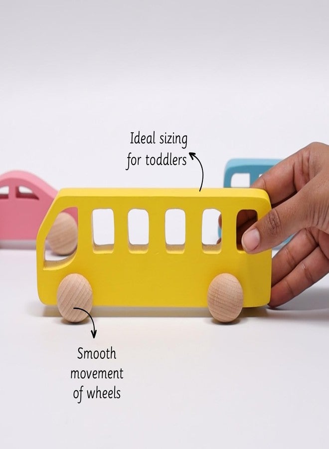 Ariro Wooden Bus Toy for Toddlers and Infants | Push and Pull Wooden Toy with Smooth Wheels | Perfect for 6M-3Y | Builds Hand-Eye Coordination, Problem Solving & Motor Skills - Image 4
