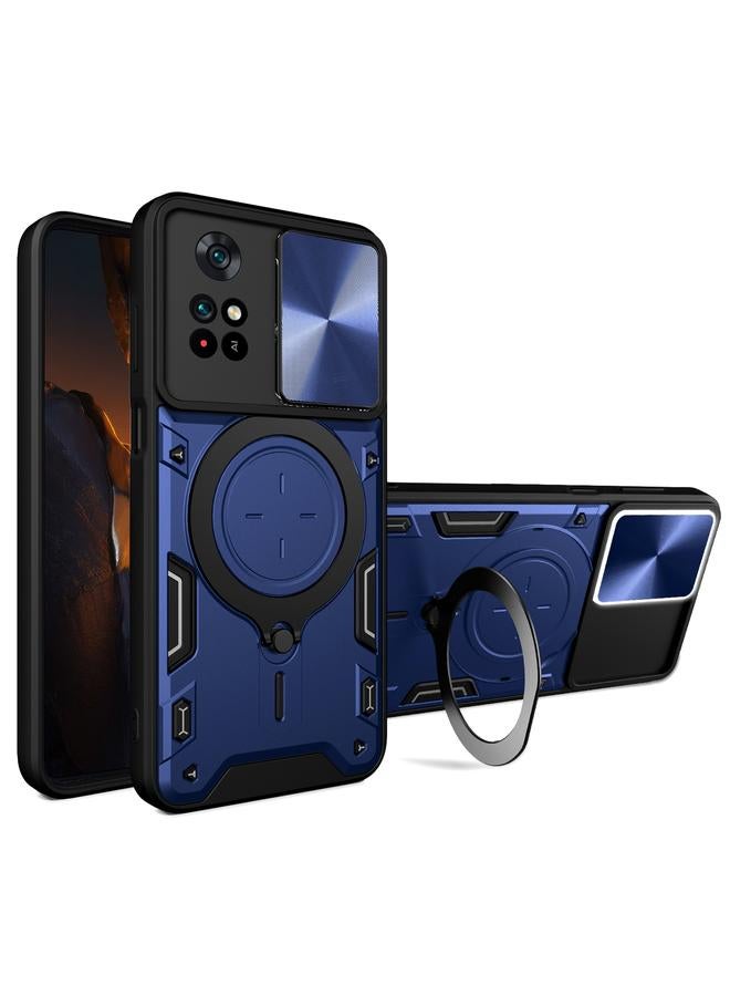Case For Xiaomi Poco M4 Pro 4G CD Texture Sliding Camshield Magnetic Holder Phone Case