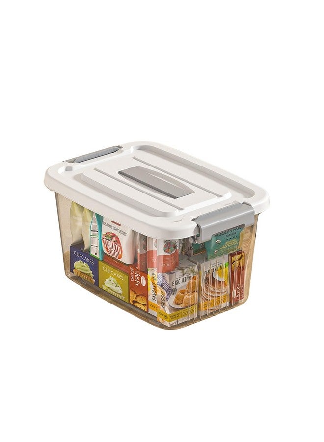 KREPS Clear Storage Container Box, Stackable Storage Bin with Lid, Plastic Container with Heavy Duty Latches to Organize, White Lid. (MEDIUM - 12 X 8.5 X 7 INCH, PACK OF - 1) - Image 1