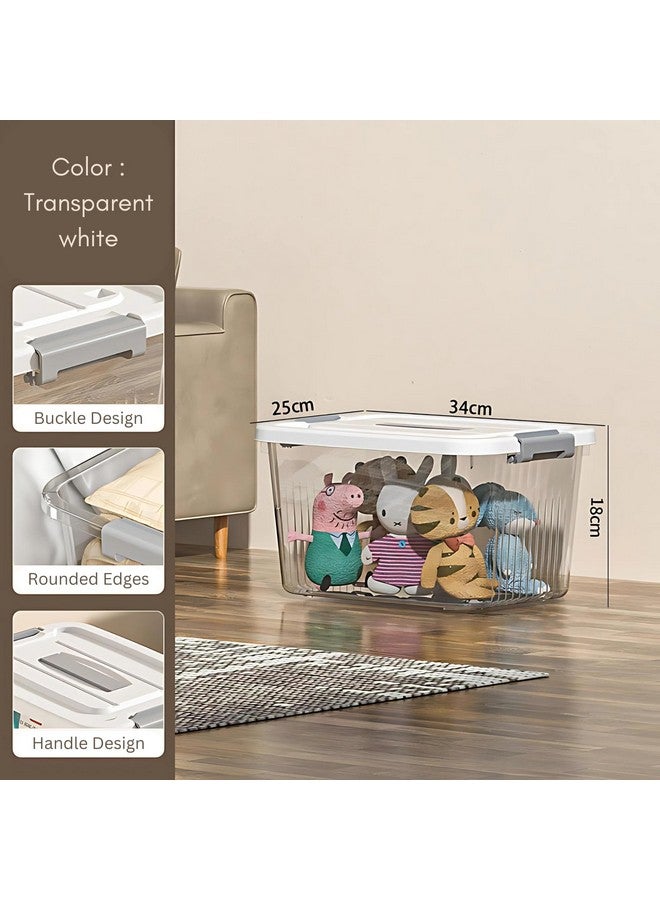 KREPS Clear Storage Container Box, Stackable Storage Bin with Lid, Plastic Container with Heavy Duty Latches to Organize, White Lid. (MEDIUM - 12 X 8.5 X 7 INCH, PACK OF - 1) - Image 3