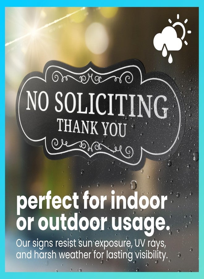 ExcelMark Premium No Soliciting Sign for House - Made in the USA (Small - 2" x 5", Black with White Letters) - Image 3