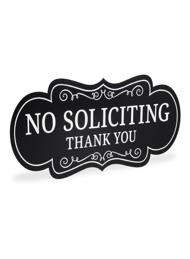 ExcelMark Premium No Soliciting Sign for House - Made in the USA (Small - 2" x 5", Black with White Letters) - Image 1