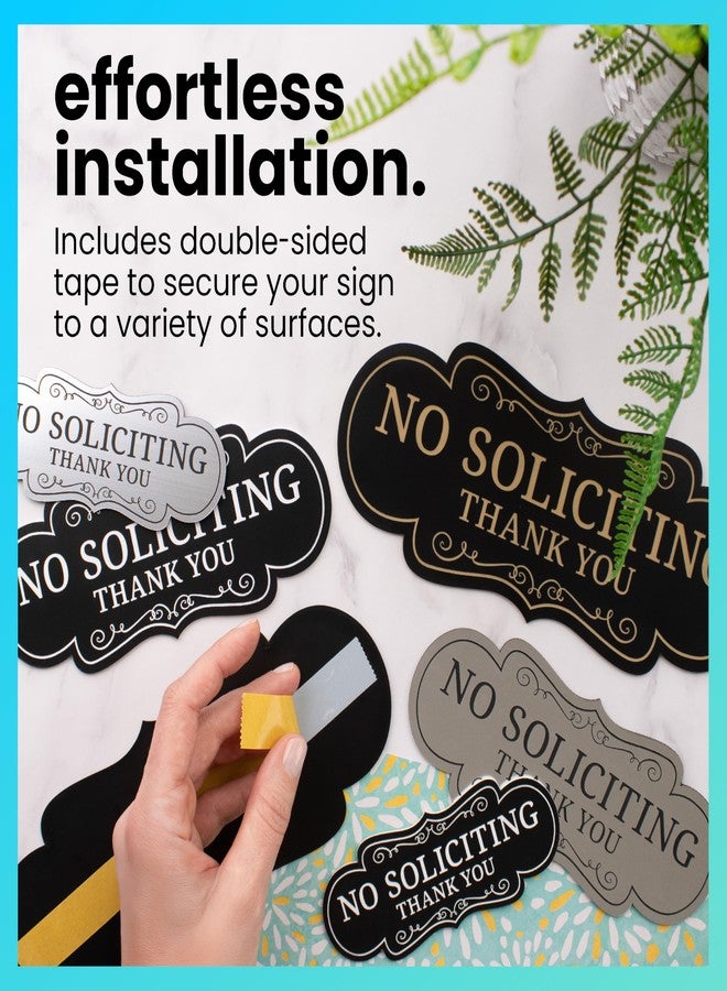 ExcelMark Premium No Soliciting Sign for House - Made in the USA (Small - 2" x 5", Black with White Letters) - Image 4