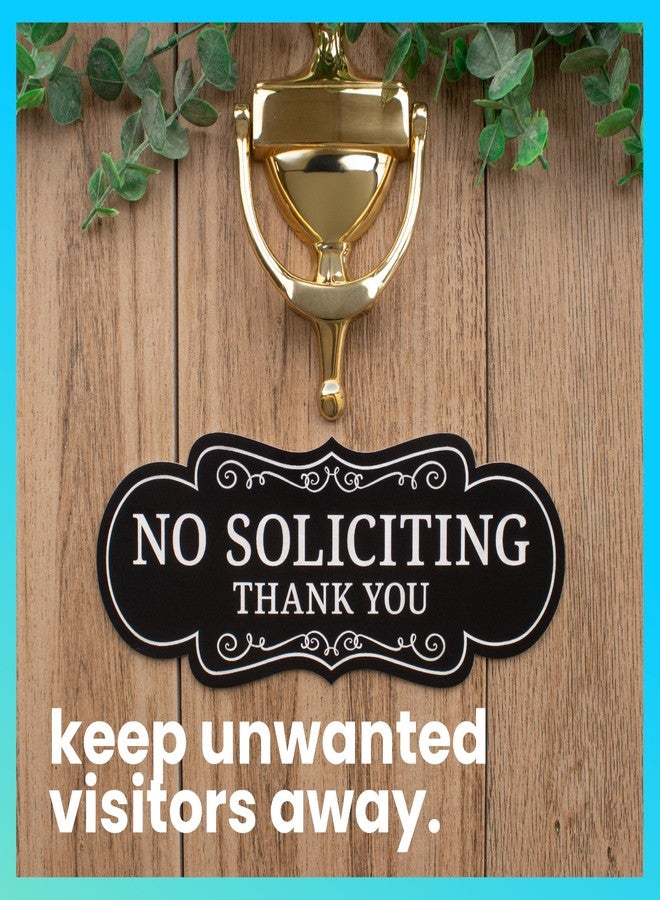 ExcelMark Premium No Soliciting Sign for House - Made in the USA (Small - 2" x 5", Black with White Letters) - Image 2