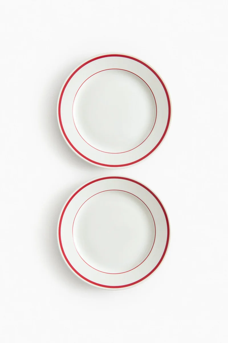 H&M 2-pack porcelain mid plates