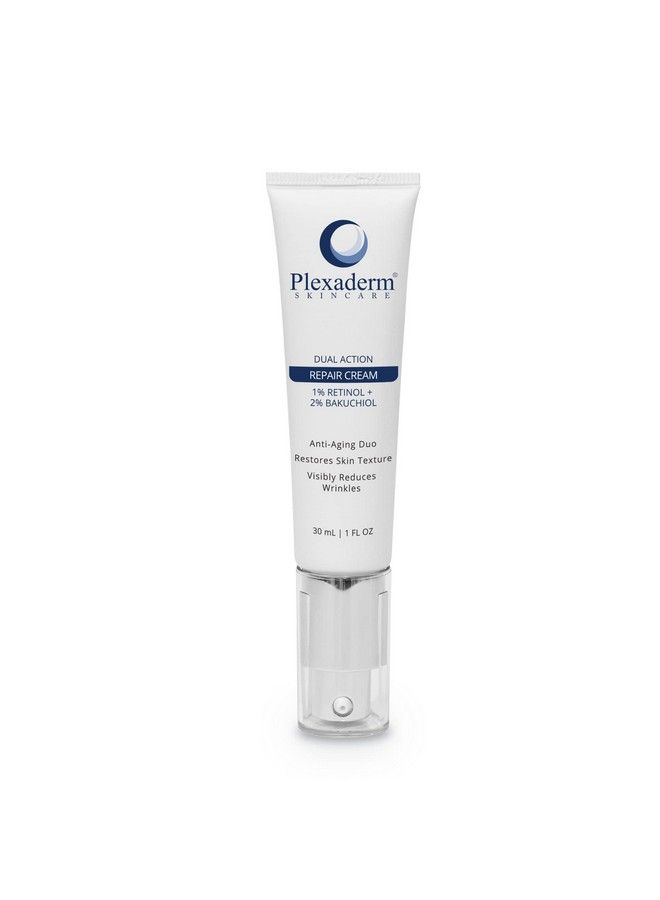 Plexaderm Dual Action Repair 1% Retinol Face Cream. Anti Aging Cream Serum With Retinol Bakuchiol And Hyaluronic Acid To Fight Fine Lines And Wrinkles 1 Fl. Oz. - Image 2