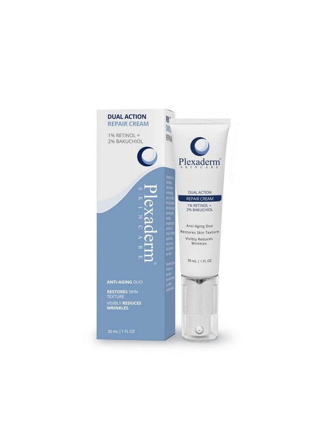 Plexaderm Dual Action Repair 1% Retinol Face Cream. Anti Aging Cream Serum With Retinol Bakuchiol And Hyaluronic Acid To Fight Fine Lines And Wrinkles 1 Fl. Oz. - Image 3