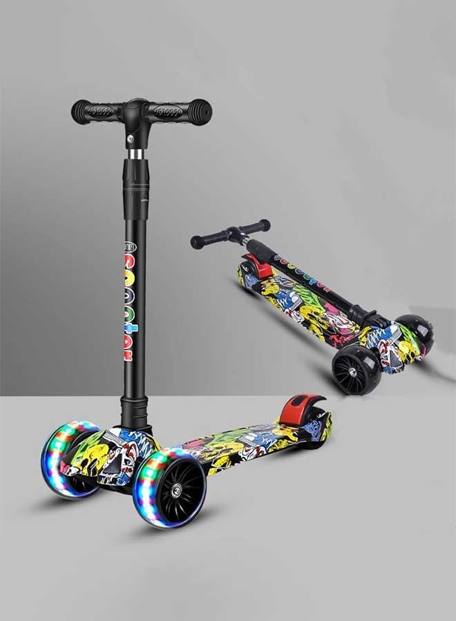 رَوَائِد سكوتر للأطفال من عمر 3 إلى 12 سنة – سكوتر للأطفال الصغار مزود بأربع ارتفاعات قابلة للتعديل، سكوتر بثلاث عجلات مضيئة، تصميم ممتص للصدمات، توجيه بالانحناء، وسكوتر لتدريب التوازن للأطفال - Image 1