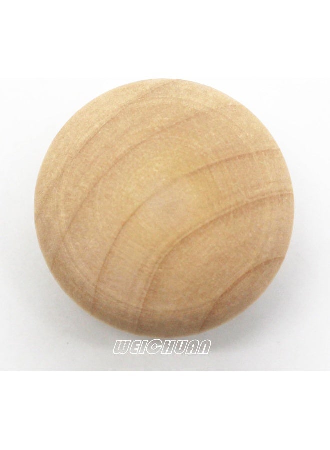 WEICHUAN 30PCS Round Unfinished Wood Drawer Knobs Pulls Handles - Cabinet Furniture Drawer Knobs Pulls Handles (Diameter: 1-1/2 Inches Height: 1 Inch) - Image 2