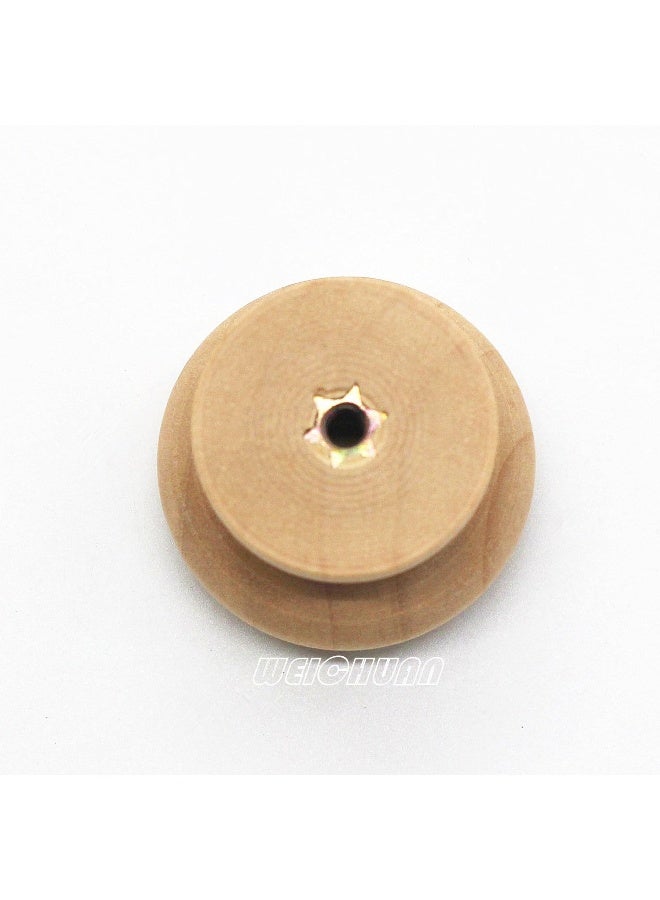WEICHUAN 30PCS Round Unfinished Wood Drawer Knobs Pulls Handles - Cabinet Furniture Drawer Knobs Pulls Handles (Diameter: 1-1/2 Inches Height: 1 Inch) - Image 3