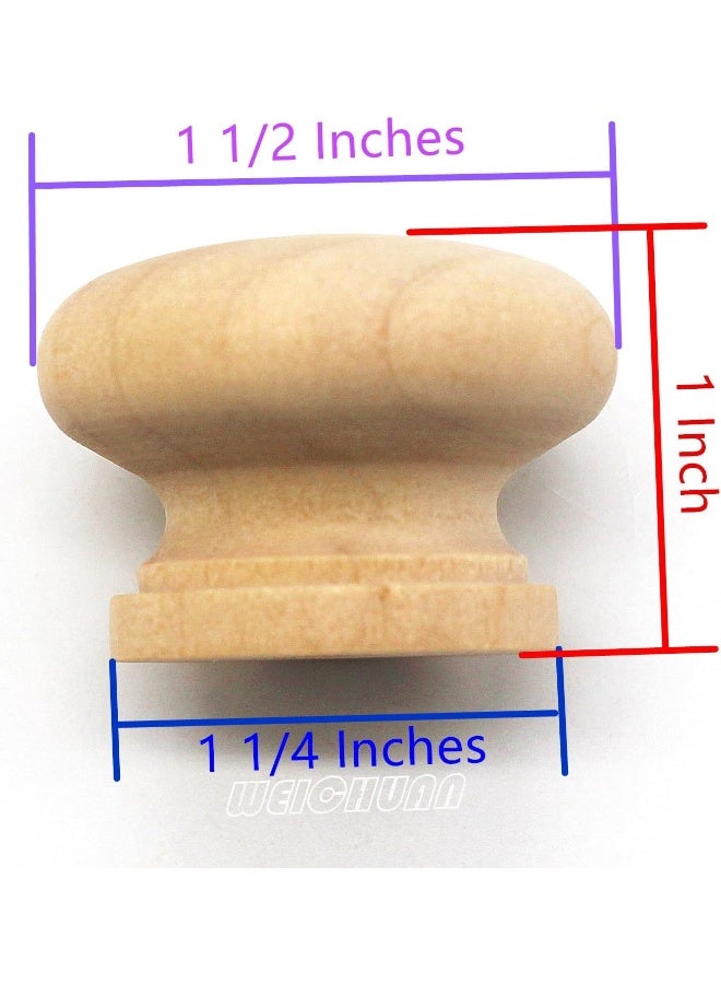WEICHUAN 30PCS Round Unfinished Wood Drawer Knobs Pulls Handles - Cabinet Furniture Drawer Knobs Pulls Handles (Diameter: 1-1/2 Inches Height: 1 Inch) - Image 4