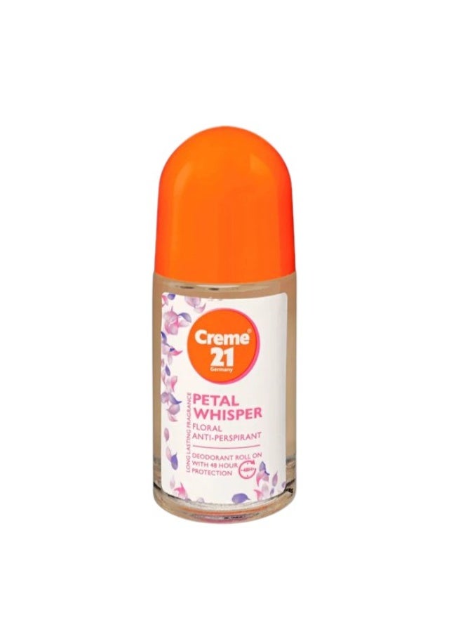 Petal Whisper Anti-Perspirant Deodorant Roll on With 48H Protection 50ml