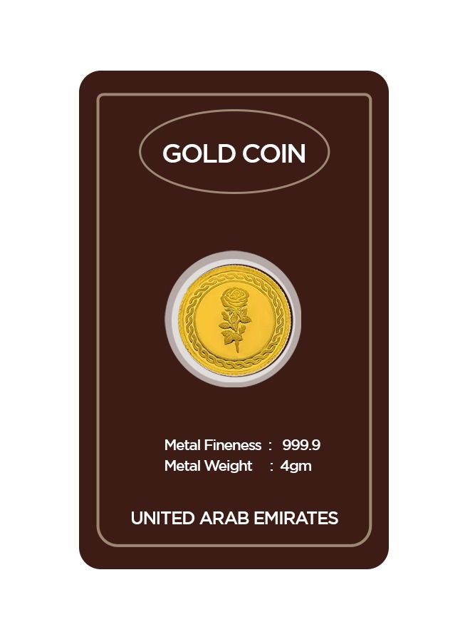 RIZAN JEWELLERY Rizan Jewellery 4g Gold Coin 24 Karat 999.9 Flower & UAE Heritage Building Design - Image 1