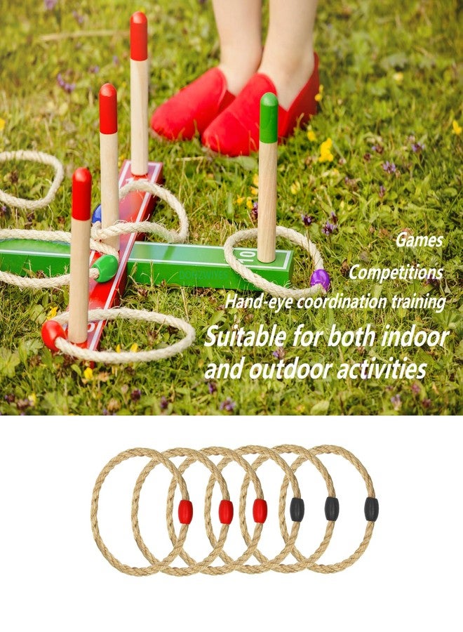 DONZWIYES 6 Pack Sisal Rope Ring Toss Game Replacement Parts for Adults and Kids, Outdoor Toss Rings for Agility Practice and Speed Game and Yard Games and Lawn Games for Party (Red and Black) - Image 3