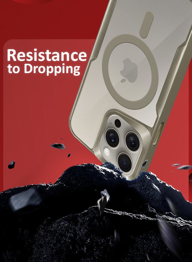 CATANES 2 Pack for iPhone 15 Pro Max Case and Screen Protector Magnetic Phone Case Slim Shockproof Cover New Design Electroplated Case Cover Titanium - Image 5