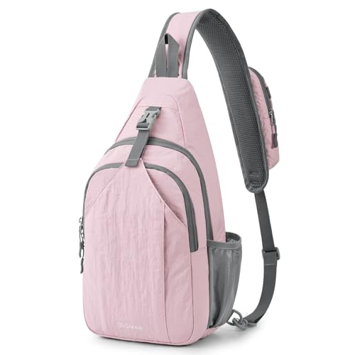 G4Free Sling Bag RFID Blocking Sling Backpack Crossbody Chest Bag Daypack for Hiking Travel Pink - Image 1