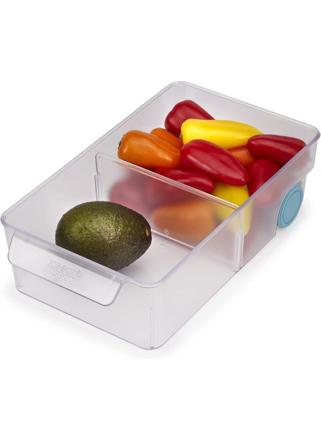 Joseph Joseph FridgeStore  Fridge Storage Bin Drawer Organiser with EasyPull Handle and Wheels  - Image 1