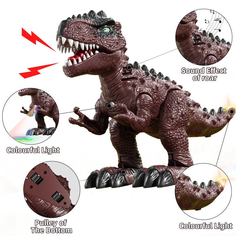 TEMI 3 Pack Electrical Walking Dinosaur Toys for Toddlers 3-4 3-5 Years with Sound and Light Up, Toddler Robot Dinosaur, Brachiosaurus, Stegosaurus Dinosaur Figures for Kids - Image 3