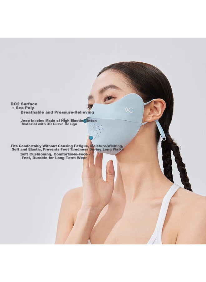 Vvc Sunscreen Mask For Women Summer Uv Protection Eye Corner Thin Breathable Sunshade High-value Fashion Face Mask Light Cloud Blue - Image 2