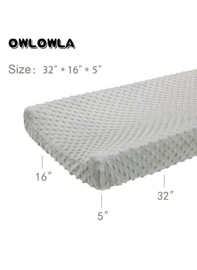 Owlowla - Changing Pad Cover Soft Minky Dots Changing Table Sheets For Baby Boy And Girl(Gray) - Image 1