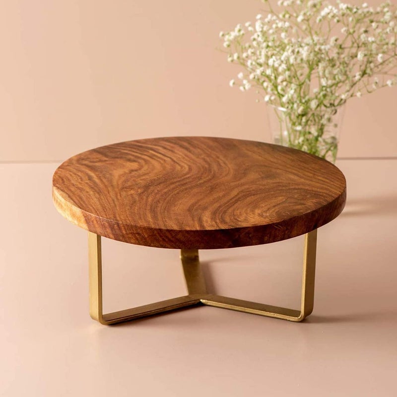 nestroots Cake Stand and Napkin holder Wooden for Dining Table Cake cutting holder Tissue Paper Holder stand Box for birthdays party big size serving Holder multi purpose stand Gifts set of 2 - Image 3