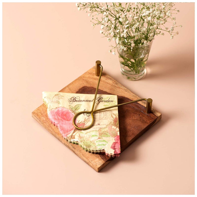 nestroots Cake Stand and Napkin holder Wooden for Dining Table Cake cutting holder Tissue Paper Holder stand Box for birthdays party big size serving Holder multi purpose stand Gifts set of 2 - Image 5