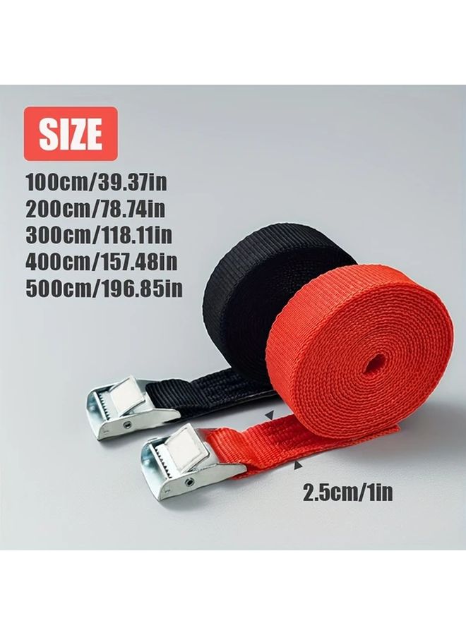 Heavy Duty Adjustable Tie Down Strap With Black Buckle 3M Lashing Belt For Cargo Travel - Image 2