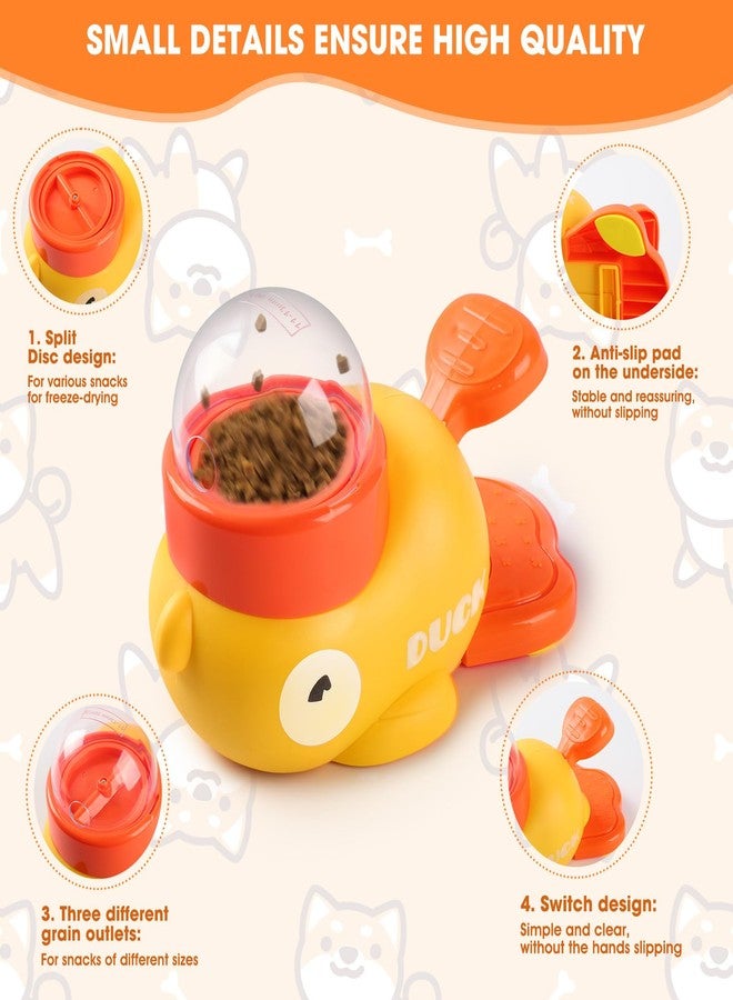 Interactive Dog Treat Dispenser Toy, Duck Shape Puzzle Feeder with Press Button and Rotating Design, Slow Feeding Game for Cats,Dogs,Other Pets - Image 4