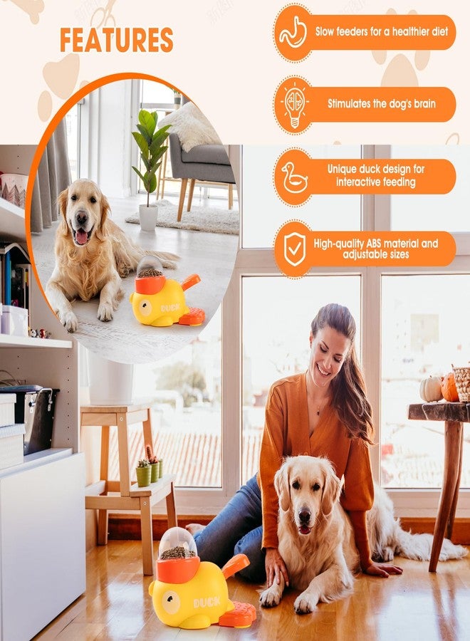 Interactive Dog Treat Dispenser Toy, Duck Shape Puzzle Feeder with Press Button and Rotating Design, Slow Feeding Game for Cats,Dogs,Other Pets - Image 3