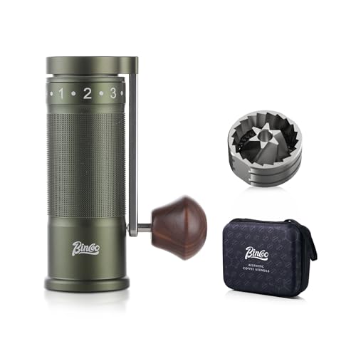 Bincoo Manual Coffee Grinder Manual Foldable Handle Espresso Hand Coffee Grinder BurrCompact and Portable for HomeTravelCampingGreen - Image 1