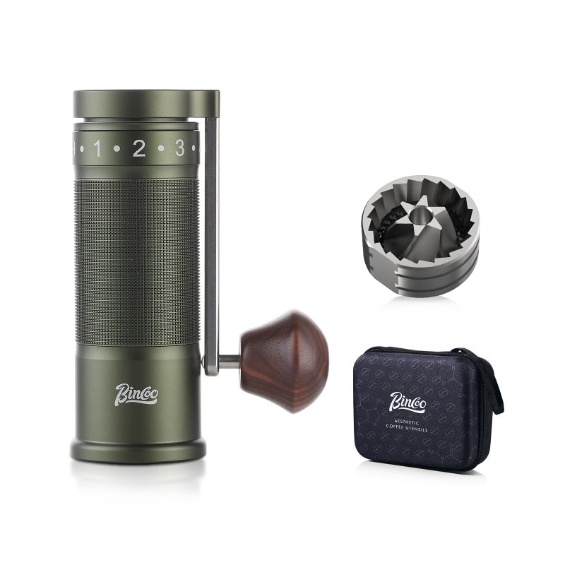 Bincoo Manual Coffee Grinder Manual Foldable Handle Espresso Hand Coffee Grinder BurrCompact and Portable for HomeTravelCampingGreen - Image 2