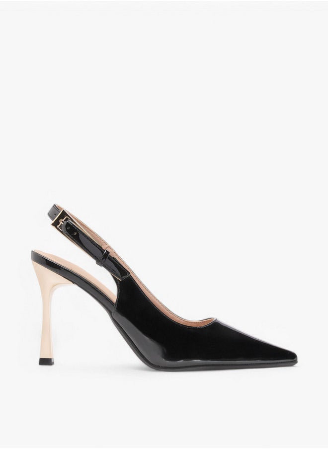 Flora Bella By Shoexpress Pointed Toe Slingback Shoes with Stiletto Heels  - Image 3