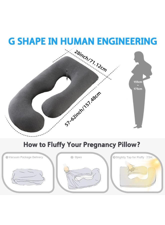 SHEIDLIN Pregnancy Pillows for Sleeping, G-Shaped Full Body Maternity Support Pillow, with Removable Cover, Support for Back, Legs, Belly for Pregnant Women, Pregnancy Pillow for Women - Image 4