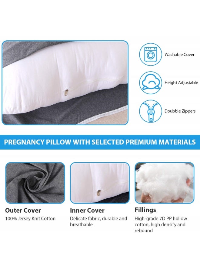 SHEIDLIN Pregnancy Pillows for Sleeping, G-Shaped Full Body Maternity Support Pillow, with Removable Cover, Support for Back, Legs, Belly for Pregnant Women, Pregnancy Pillow for Women - Image 5