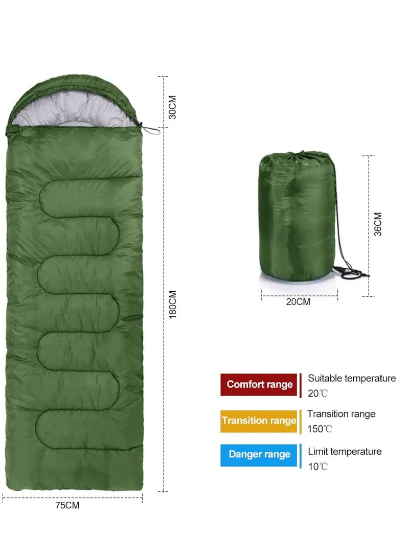 DIGI CORE Outdoor Camping Blanket Camping Sleeping Bag Foldable Lightweight Blanket And Warm Ideal For Outdoors, Travel, Stadium, Festivals And Beach Picnic Blanket Sleeping Blanket Water Resistant Blanket 180X75CM And 30CM Head Space Green - Image 2