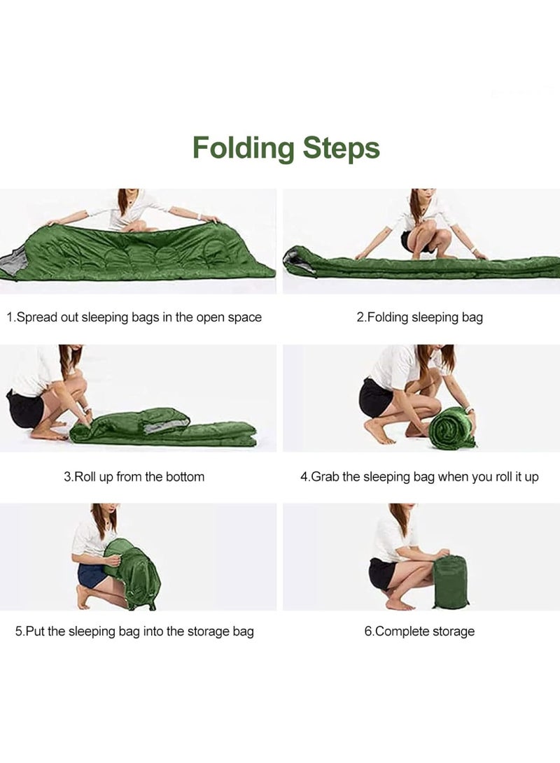 DIGI CORE Outdoor Camping Blanket Camping Sleeping Bag Foldable Lightweight Blanket And Warm Ideal For Outdoors, Travel, Stadium, Festivals And Beach Picnic Blanket Sleeping Blanket Water Resistant Blanket 180X75CM And 30CM Head Space Green - Image 4