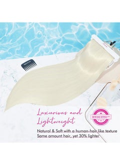 REECHO 26" Straight Super Long 4 PCS Set Thick Clip in on Hair Extensions White Blonde  - Image 2